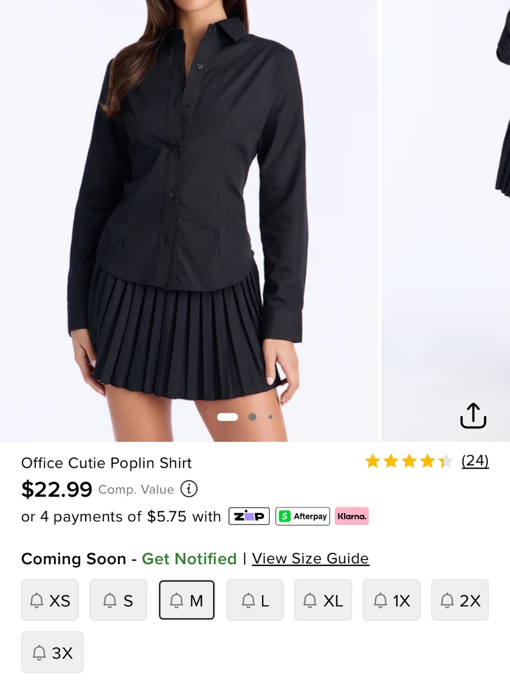 Fashion Nova Black Poplin Button-Down Shirt